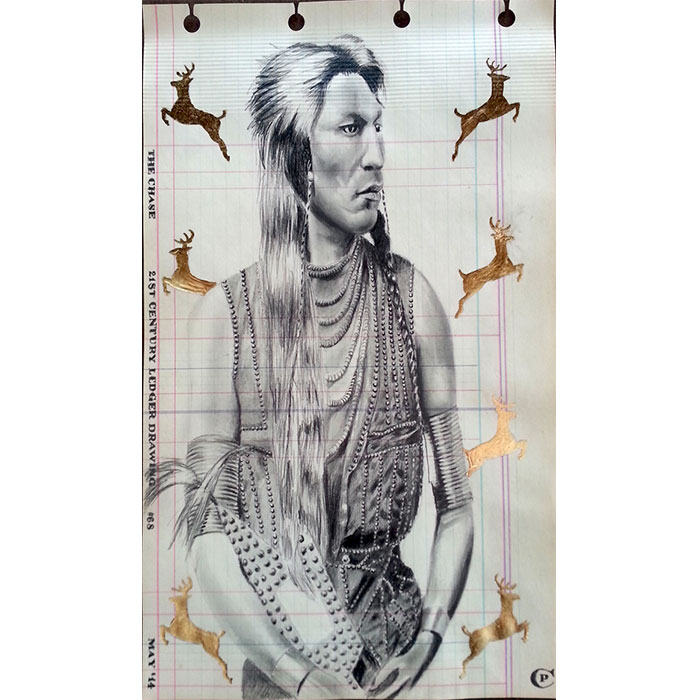 American indian chief hand-drawn sketch Royalty Free Vector