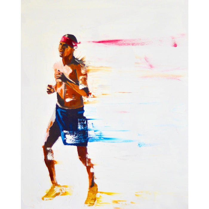 Runner painting by Del Curfman, Apsáalooke exhibition 2016