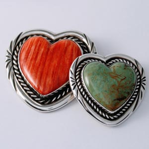 Heart brooches