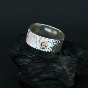 Native American wedding band is finely crafted by Myron Panteah