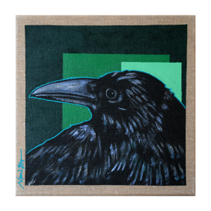 Raven, acrylic on linen by Nonona Burgess