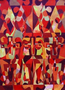 'Red Dirt Dreaming - Time and Place', acrylic on paper by Tony Tiger