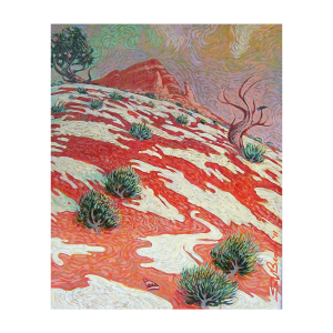 WHITE MESA RISE acrylic on canvas by Shonto Begay