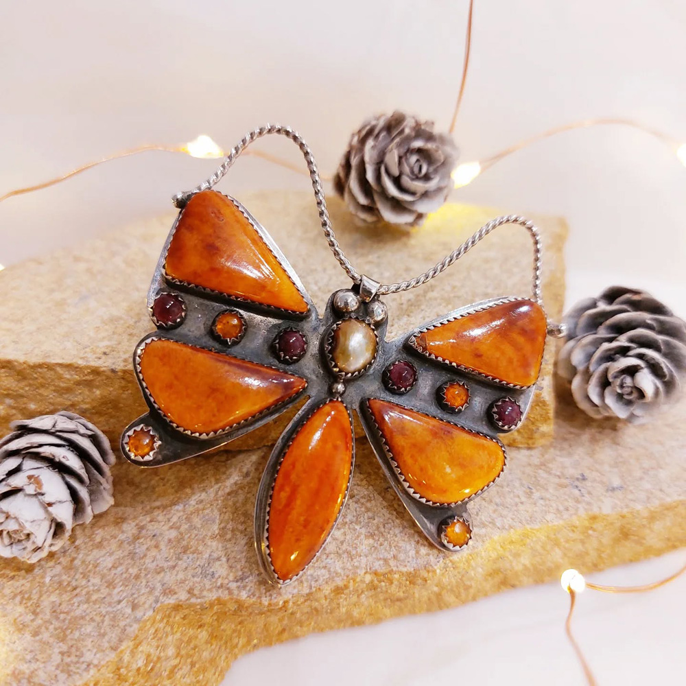 Butterfly brooch by Joshua Concha, Taos Pueblo.