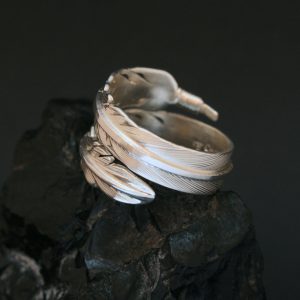 silver feather ring