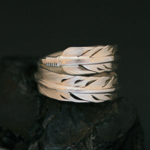 silver feather ring