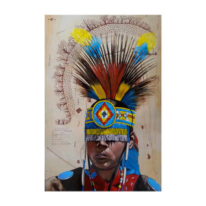 As It Was Foretold, acrylic on board by Chris Pappan
