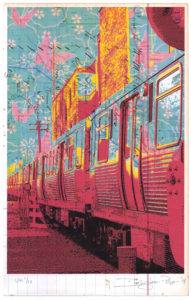 Transport, digital print on ledger by Debra Yepa-Pappan