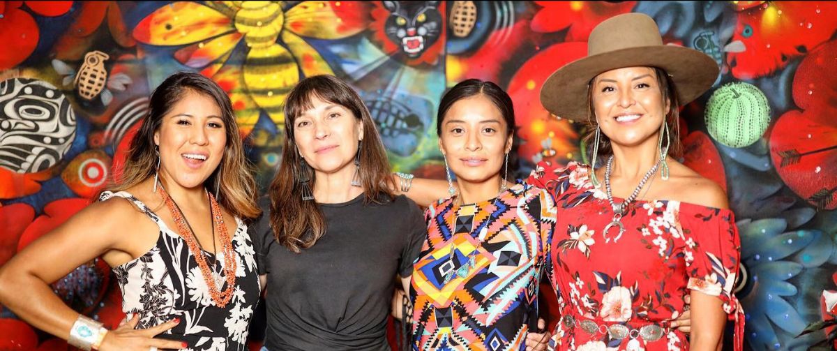 Joanne Prince, Owee Reid & friends at Santa Fe Indian Market 2019. Photo © Larry Price