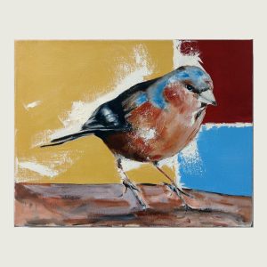 Bird In A Tree 2018, oil on canvas by Del Curfman