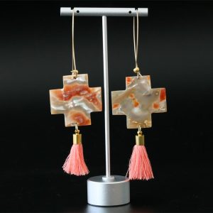 Four Direction Earrings by Leah Mata, Chumash
