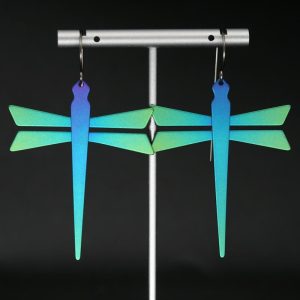 Green Dragonfly Earrings by Pat Pruitt