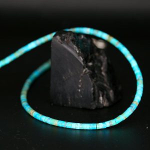 Turquoise Heishi Bead Necklace by H & J Chavez