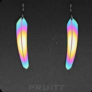 Rainbow Feather Earrings by Pat Pruitt