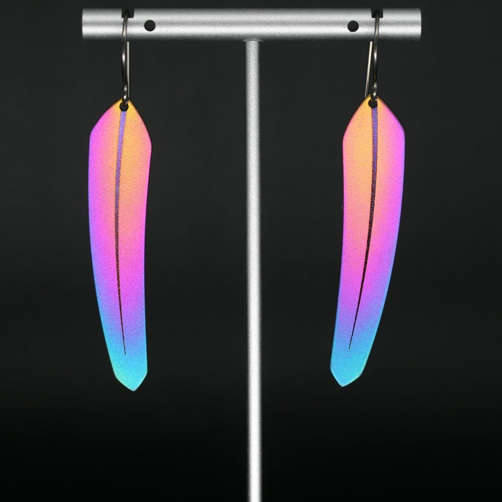 Titanium TechFeather earrings by Pat Pruitt