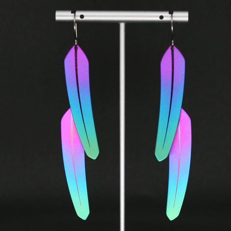 Double TechFeathers by Pat Pruitt, Pink & Green