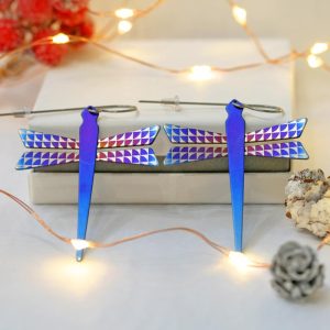 Purple Dragonfly Earrings by Pat Pruitt
