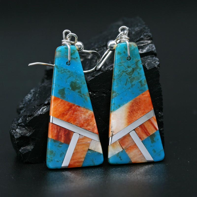 Turquoise Inlay Earrings by Stephanie Medina