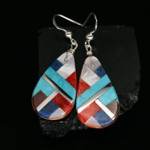 Pueblo Inlay Drop Earrings by S & T Medina