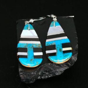 Turquoise Inlay Drops by S & T Medina