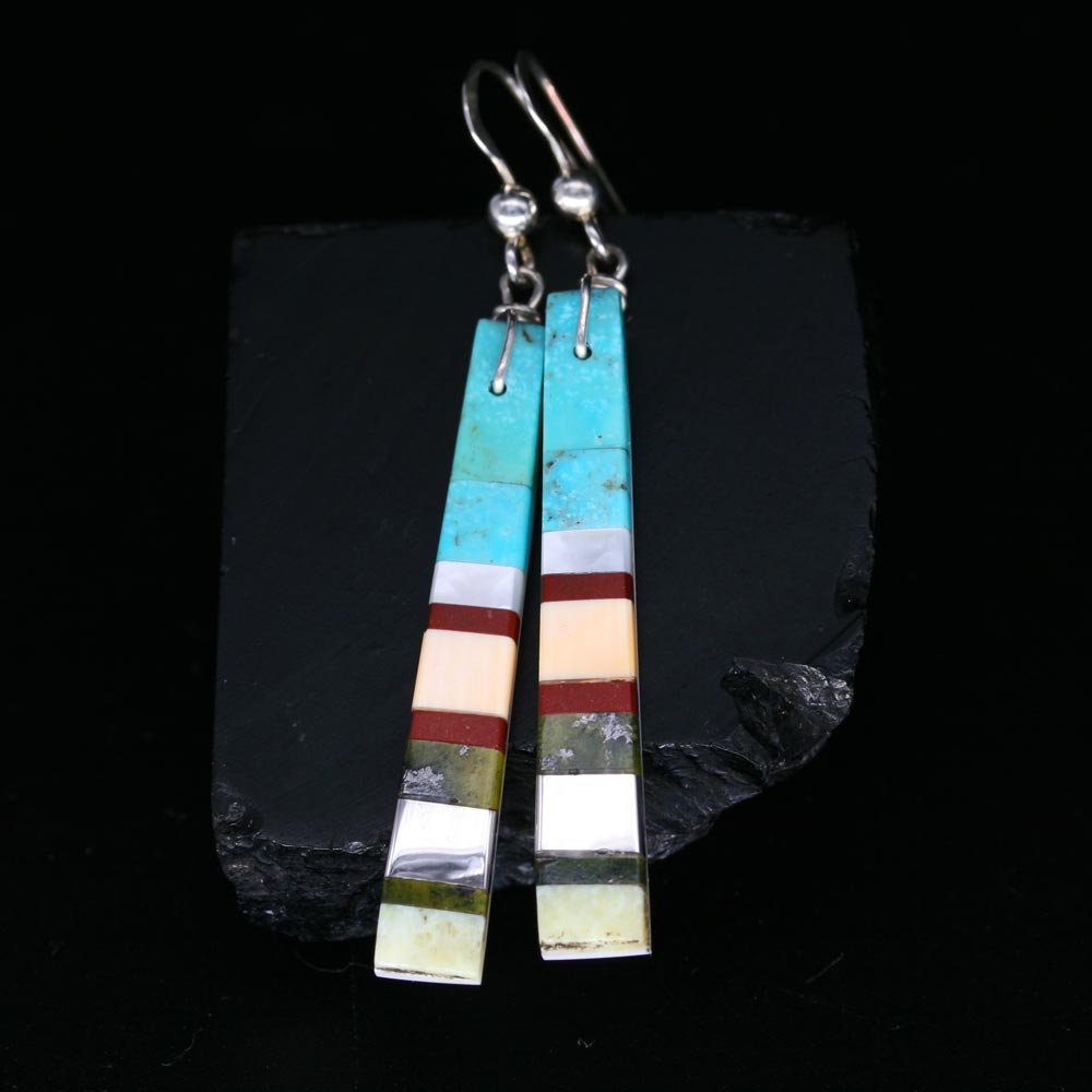 Long Inlay Earrings by Stephanie & Tanner Medina