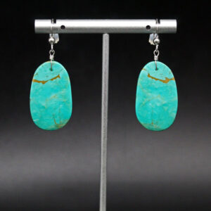 Kingman Turquoise slab earrings by Jennifer Medina