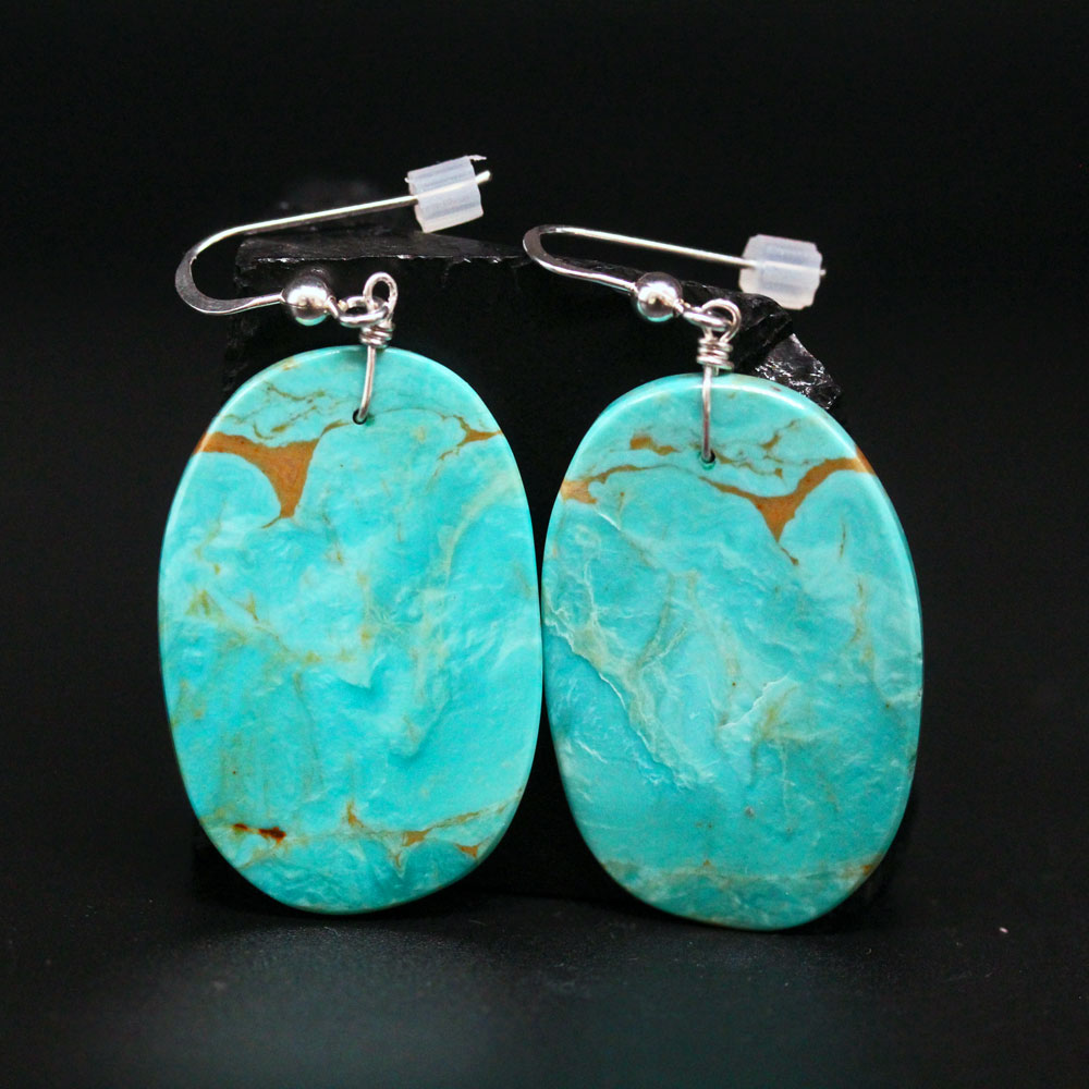 Turquoise Slab Earrings by Jennifer Medina