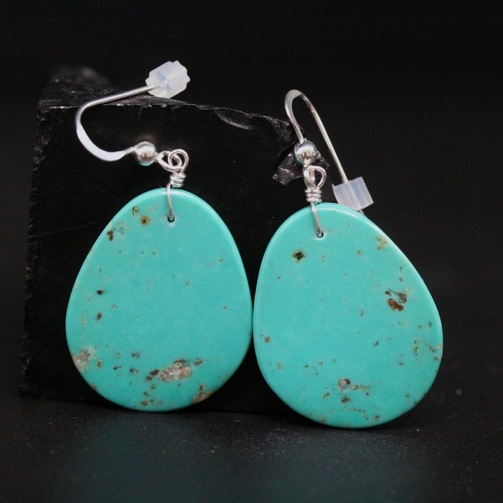 Turquoise Slab Earrings by Jennifer Medina