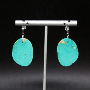 Kingman Turquoise Slab Earrings by Jennifer Medina