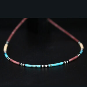 Kewa Heishi Necklace with pipestone by H & J Chavez