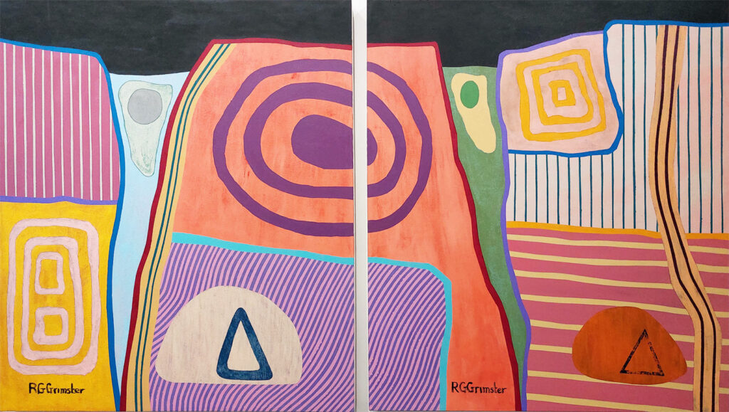 untitled diptych 2025, acrylic on canvas by Rick Grimster.