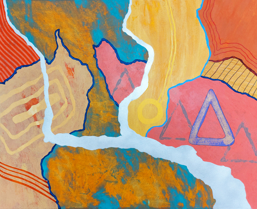 GINTSUGI 2025, acrylic on paper by Rick Grimster.