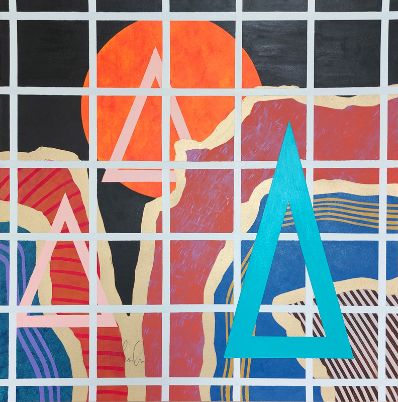 HERE & THERE, acrylic on paper by Rick Grimster.