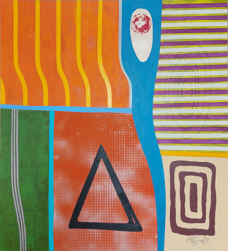 RIVERBANKS 2025, acrylic on paper by Rick Grimster.