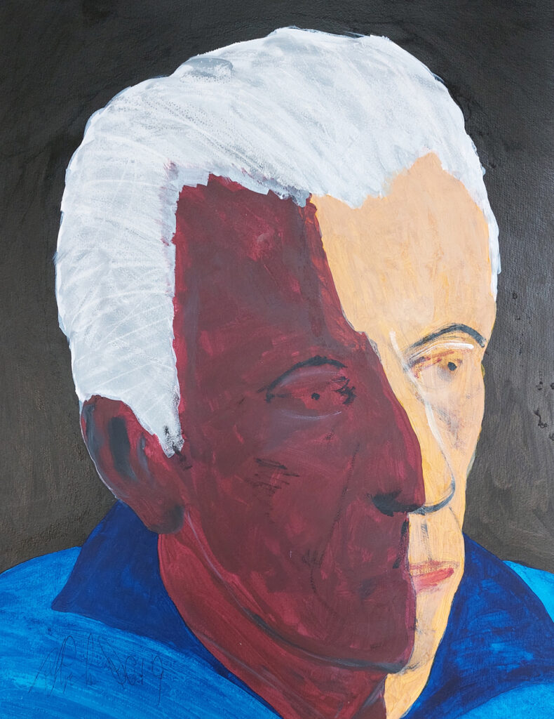 SELF-PORTRAIT 2019, acrylic on paper by Rick Grimster.