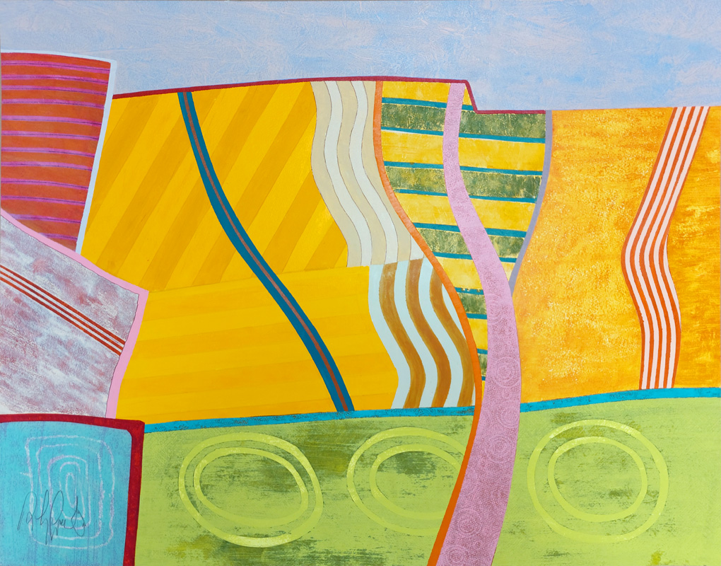 TWISTS & TURNS 2024, acrylic on paper by Rick Grimster.
