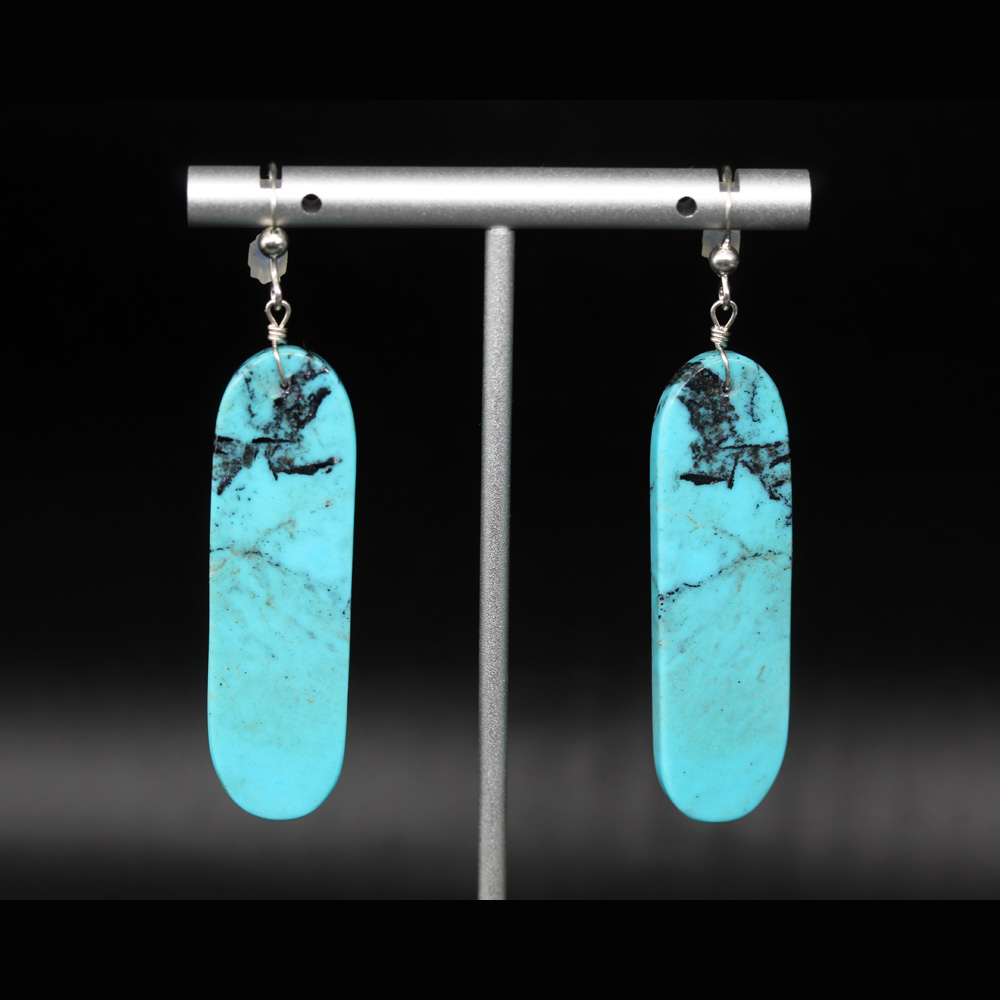 Nacozari Turquoise Slab Earrings by Jennifer Medina