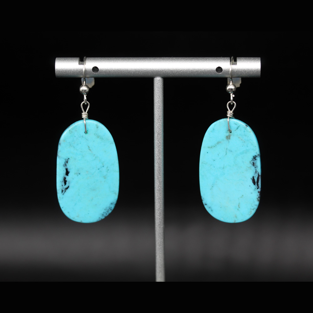 Nacozari Turquoise Slab Earrings by Jennifer Medina