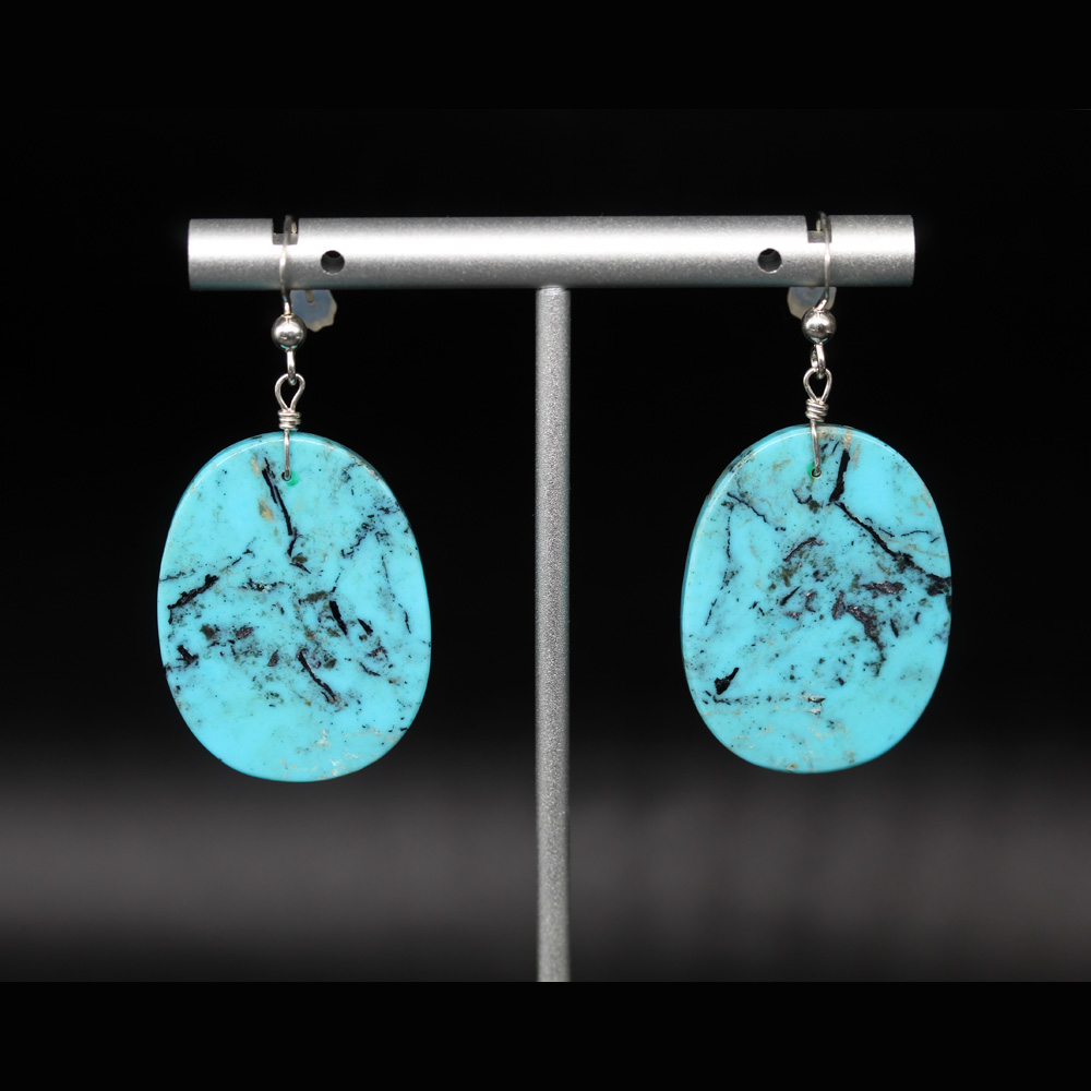 Nacozari Turquoise Slab Earrings by Jennifer Medina