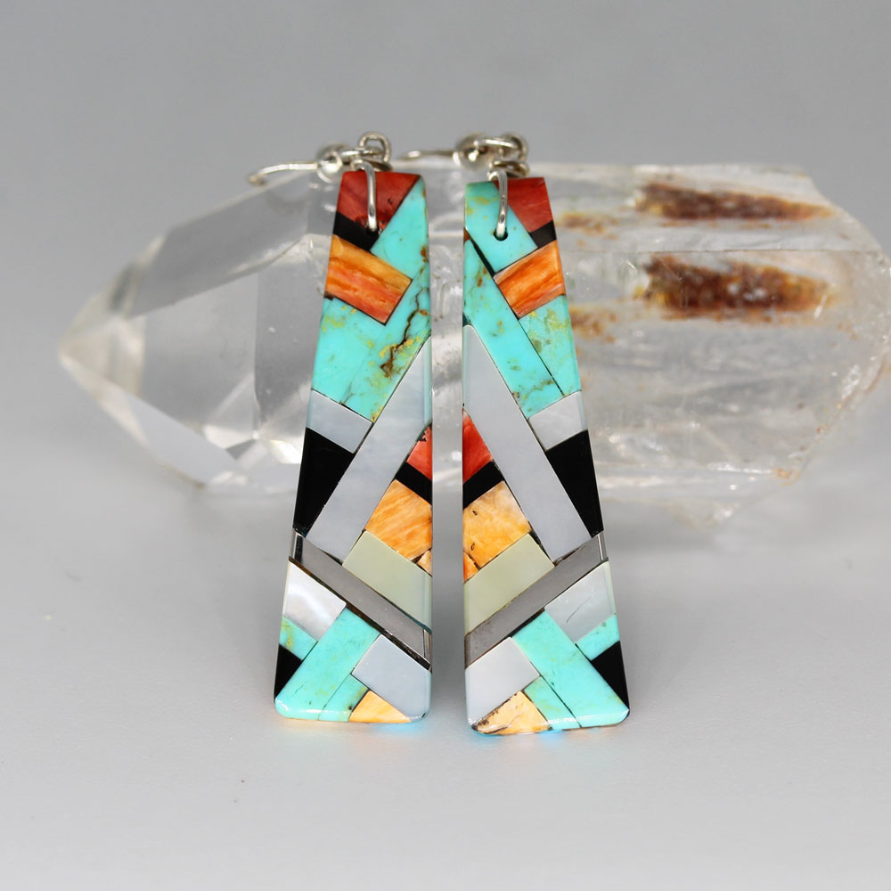 Pueblo inlay earrings by Stephanie Medina
