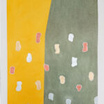ARRIVAL 2026, oil pastel with gold, silver & copper leaf on archival paper by Jason Wesaw
