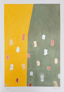 ARRIVAL 2026, oil pastel with gold, silver & copper leaf on archival paper by Jason Wesaw