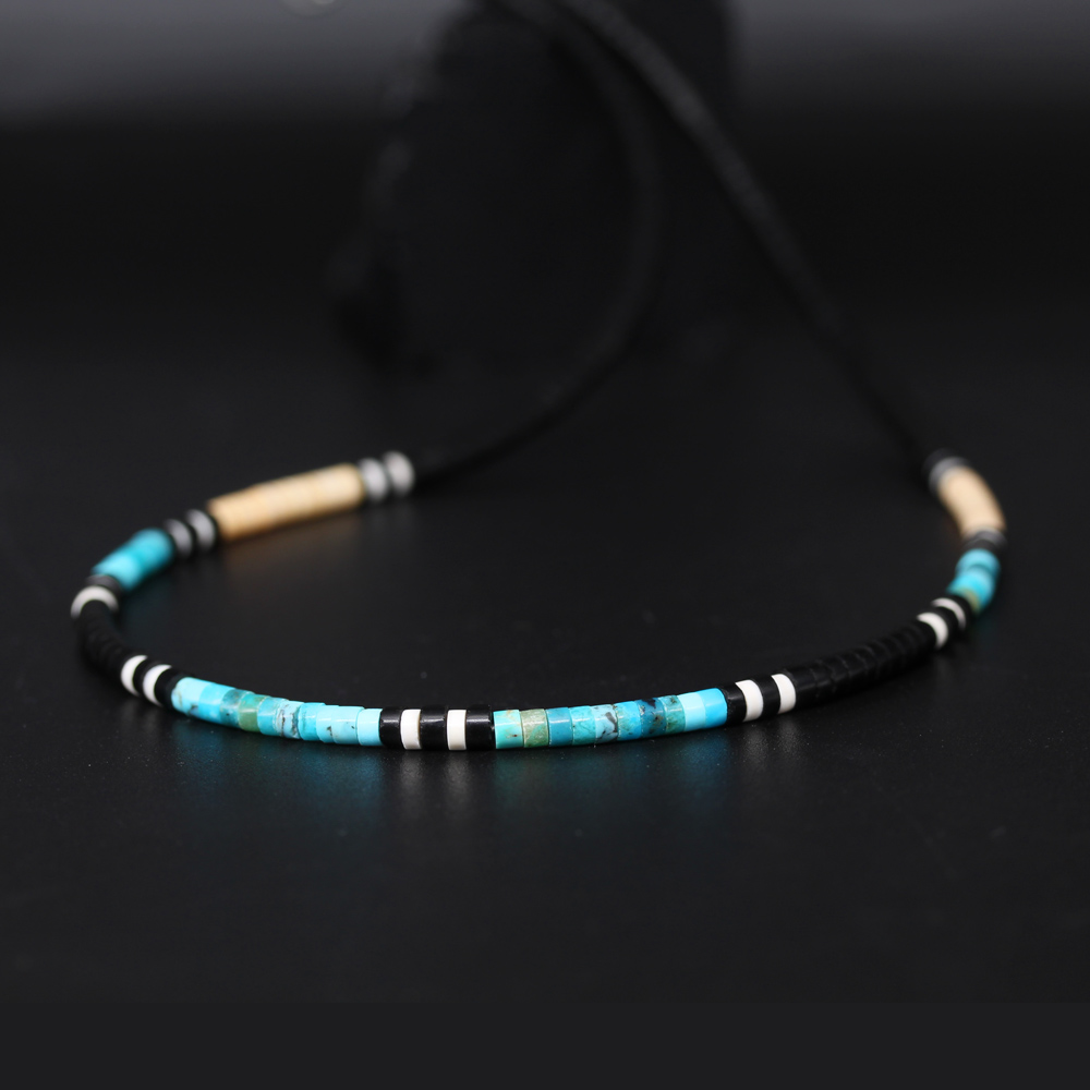 Turquoise, Jet & Shell Heishi by H & J Chavez, Kewa