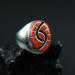 1970's Coral Ring by Amy Quandelacy, Zuni