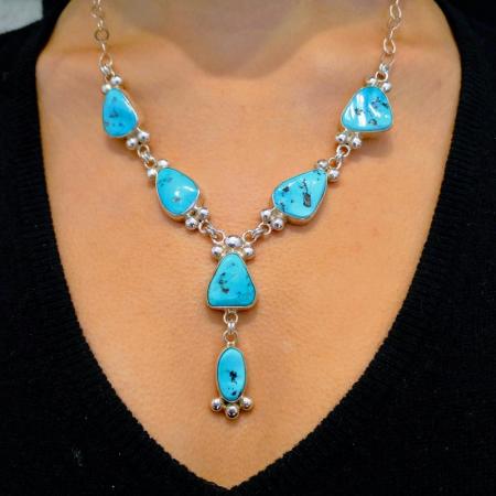 Sleeping Beauty turquoise necklace by Janie Chavez, Kewa