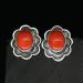 Coral Flower Stud Earrings by Jennifer Medina, Kewa Pueblo tribe.