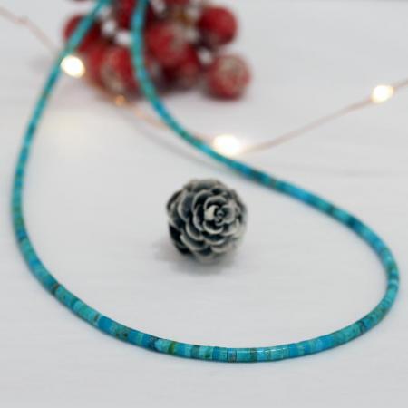 Turquoise Heishi Necklace by Harvey & Janie Chavez