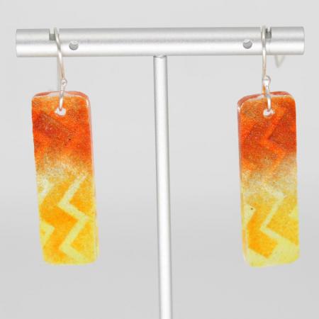 Adrian Wall Glass Earrings, Orange & Yellow