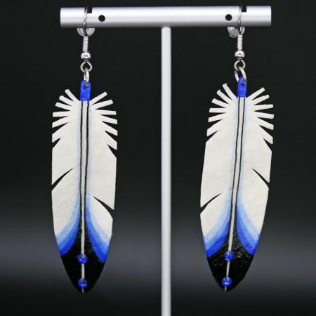Blue Eagle Feather Earrings by Dominic Arquero