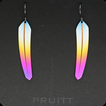 Colourful Titanium TechFeather Earrings by Pat Pruitt